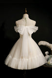 Cute Spaghetti Strap Lace Short Party Dresses, A-Line Evening Dresses HZ0429