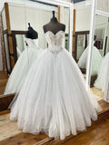 Gorgeous White Handmade Beading Sequins Ball Gown, Strapless Sleeveless Backless Formal Dress HZ0429