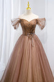 Off the Shouler Long Formal Dresses, A-Line Tulle Formal Evening Dress HZ0429