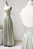 Simple Satin Long Prom Dresses, A-Line Evening Party Dresses HZ0429