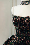 Stylish Sequins Long Prom Dress, A-Line Party Dress HZ0429