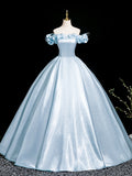Elegant A-Line Floor Length Prom Dress, Beautiful A-Line Off the Shoulder Party Dress HZ0429