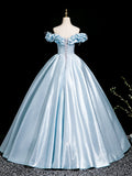 Elegant A-Line Floor Length Prom Dress, Beautiful A-Line Off the Shoulder Party Dress HZ0429